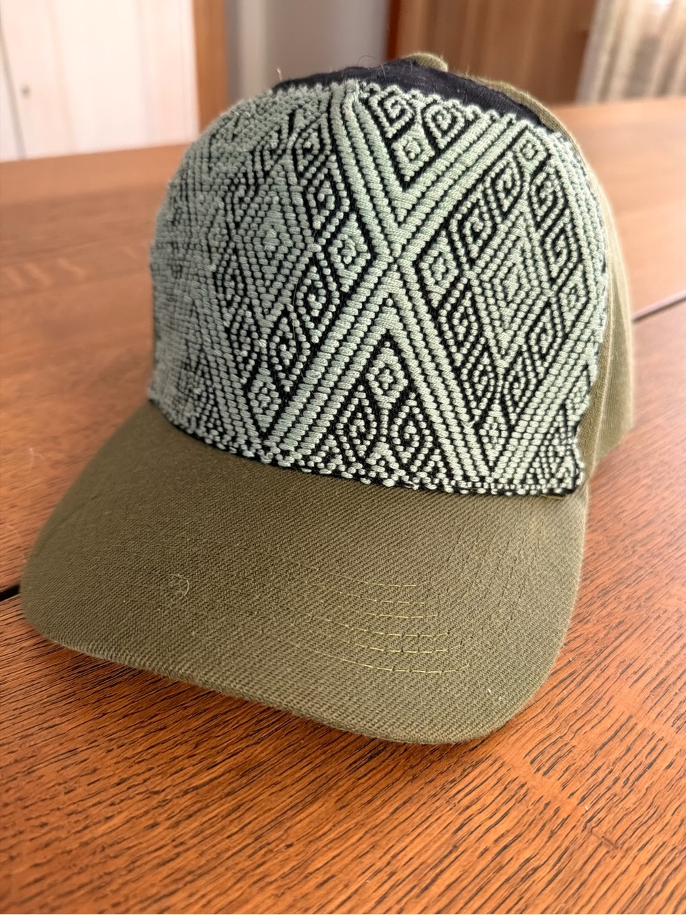 Hand-Embroidered Olive Green Baseball Cap